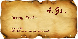 Acsay Zsolt névjegykártya